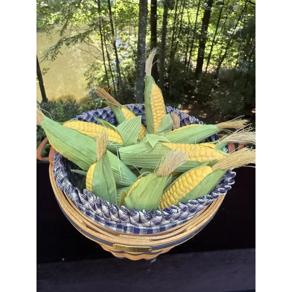 Longaberger JW Collection 2002 Corn Basket Liner Protector & Ears of Corn Mint!